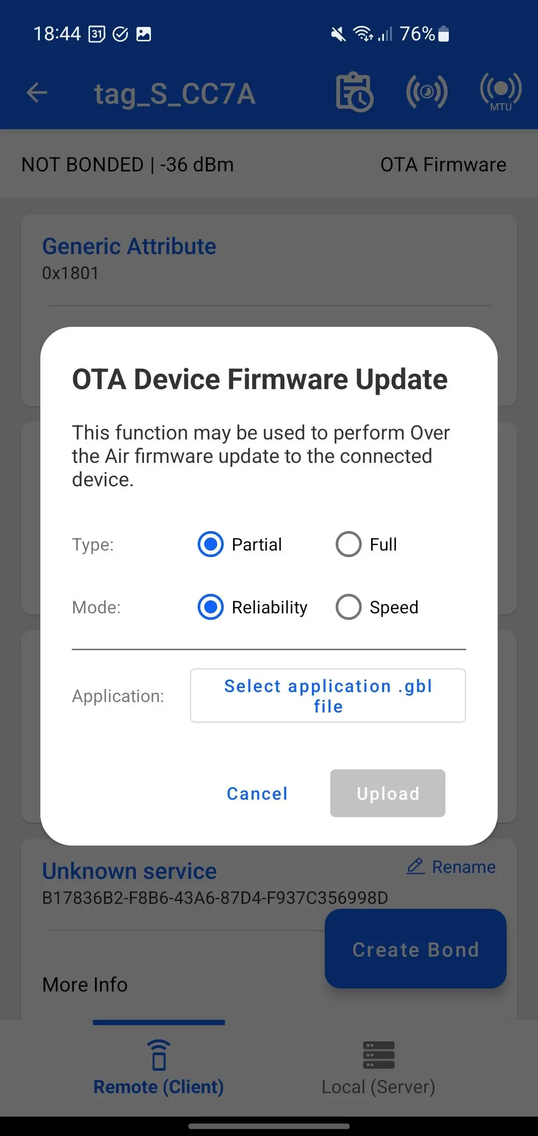 OTA Device Firmware Update