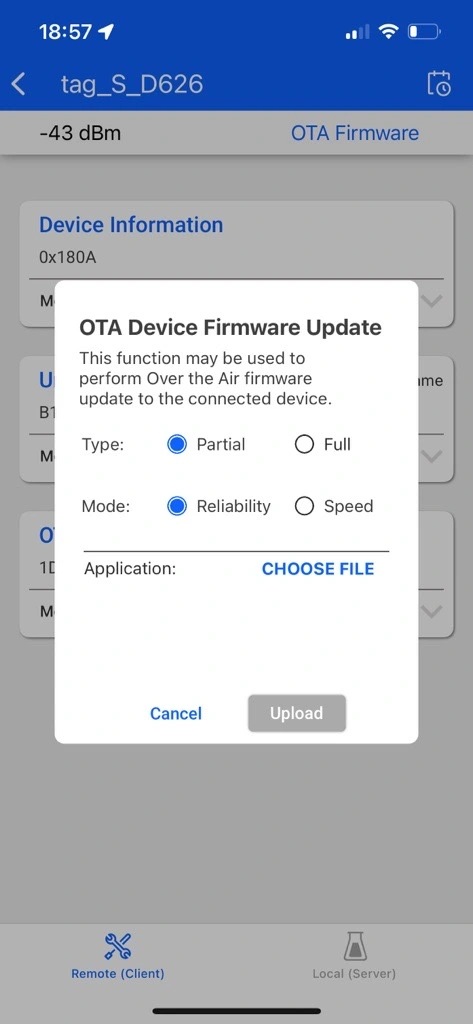 OTA Device Firmware Update